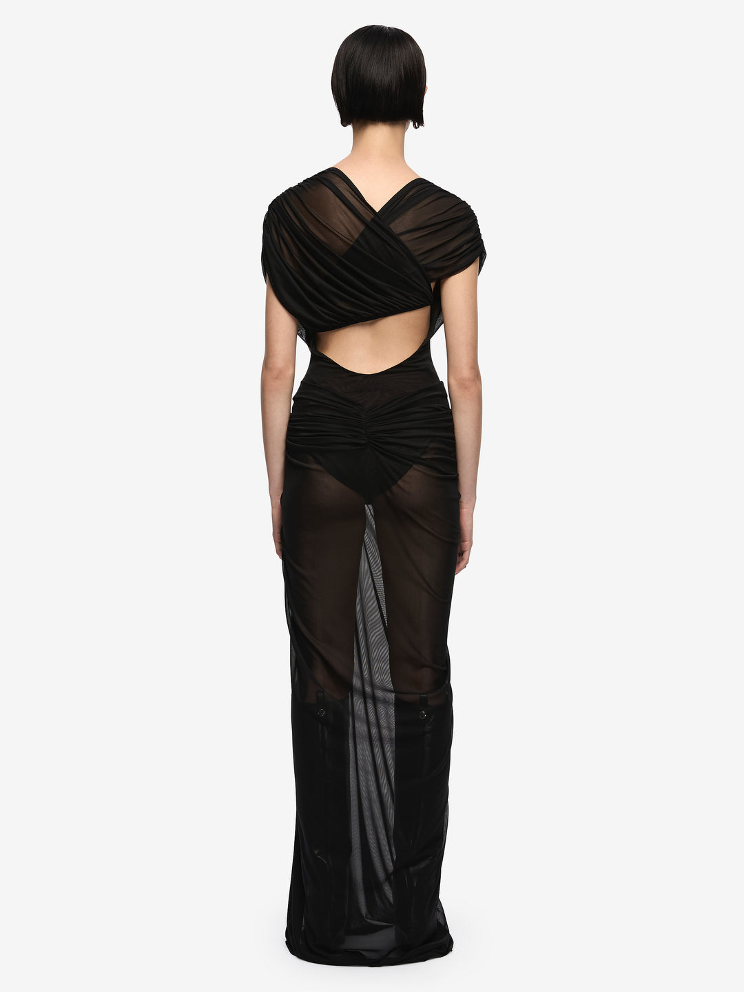 LEIA DRAPE MAXI DRESS - BLACK