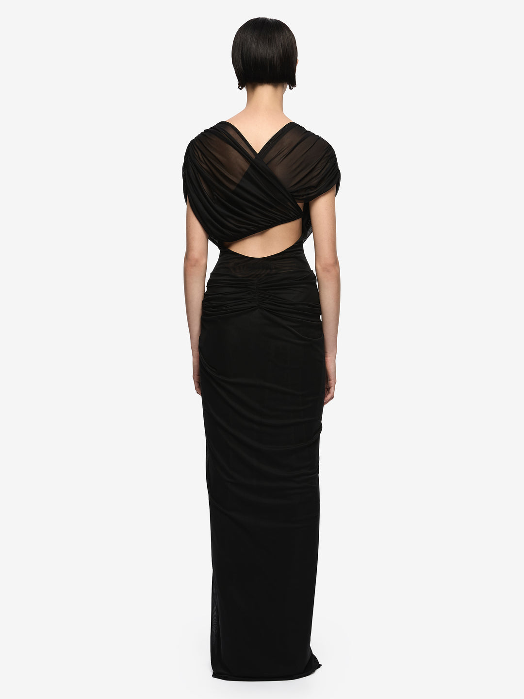 LEIA DRAPE MAXI DRESS - BLACK