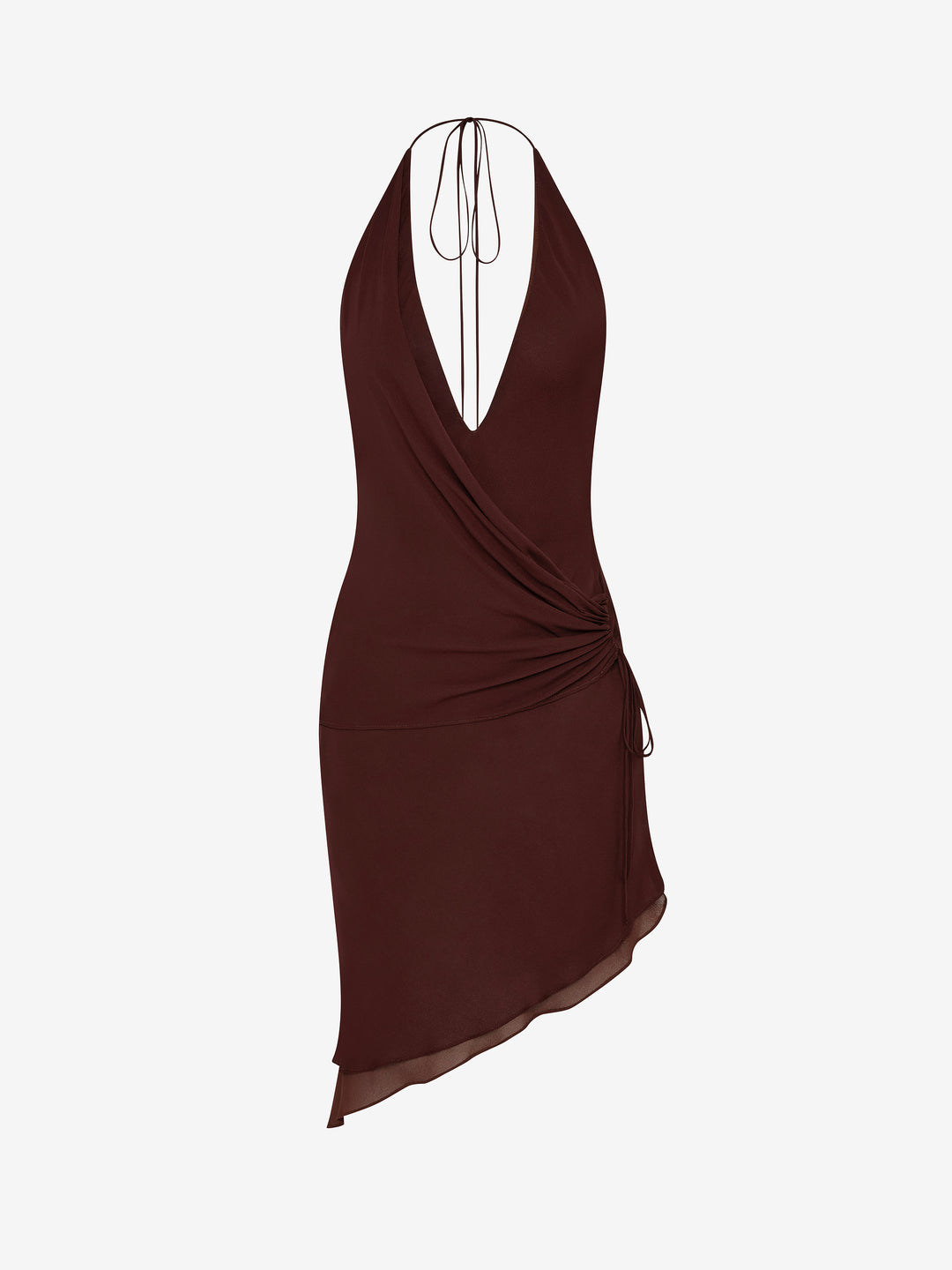 AMANDA HALTER ASYM DRESS - RAISIN