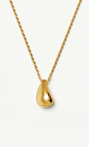 SAVI SCULPTURAL DROPLET PENDENT - GOLD