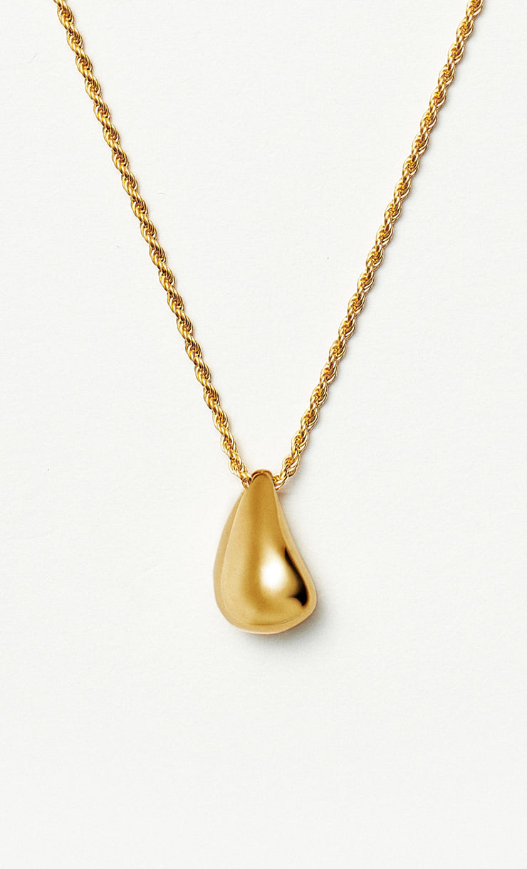 SAVI SCULPTURAL DROPLET PENDENT - GOLD
