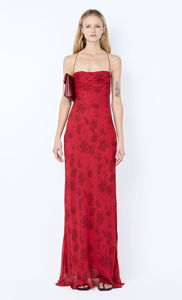 RUBY SLIP MAXI DRESS - CHERRY FLORAL