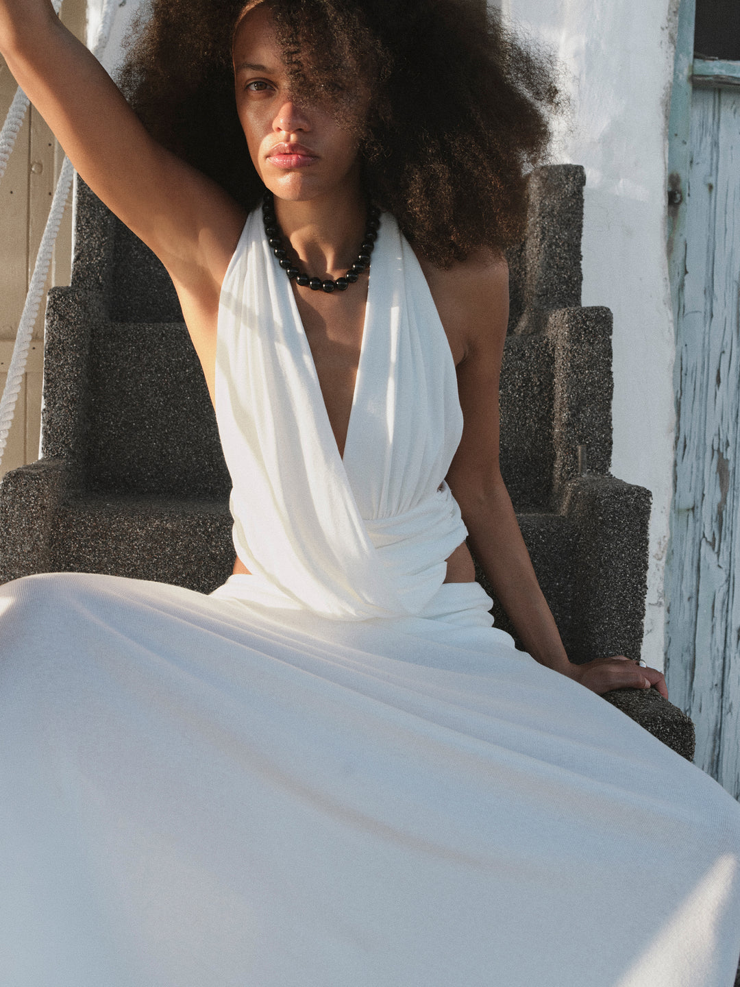 XENNA HALTER TOP  - IVORY