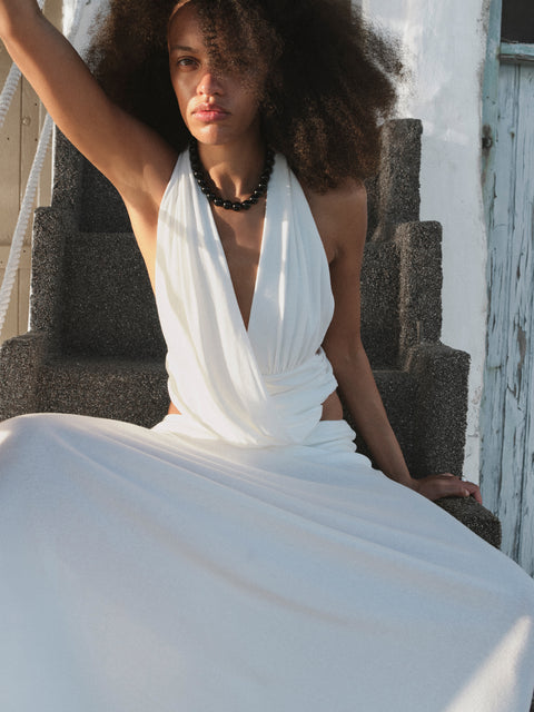 XENNA HALTER TOP  - IVORY