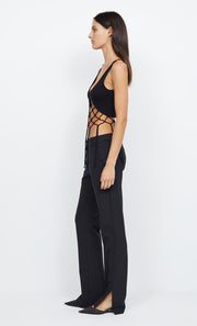 ARIA KNIT CROPPED TOP - BLACK