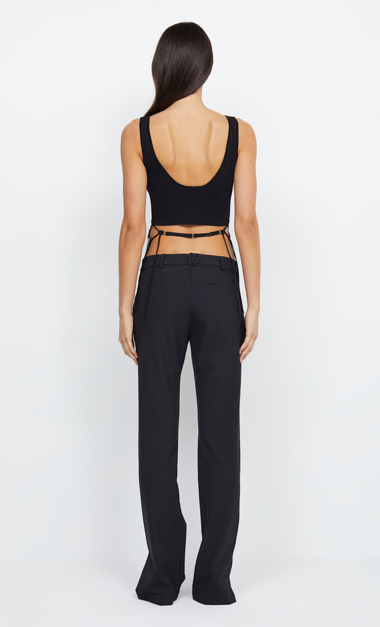 ARIA KNIT CROPPED TOP - BLACK