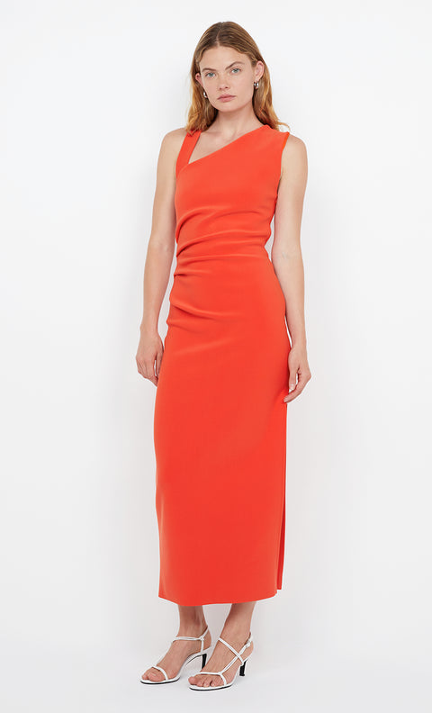 LETTY MIDI DRESS - FIRE RED