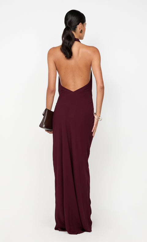 SONEVA WRAP DRESS - PLUM
