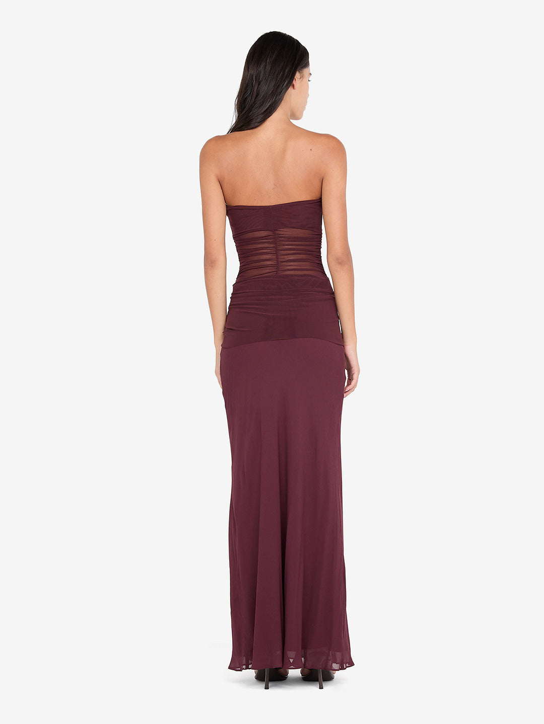 NOEMI STRAPLESS DRESS - PLUM