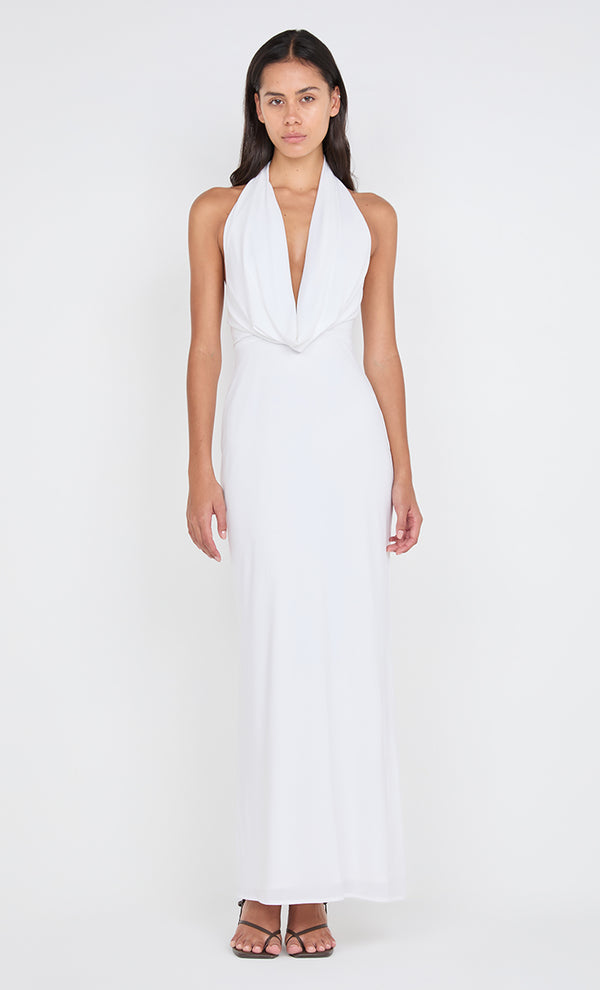NESSIE COWL NECK MAXI DRESS - WHITE
