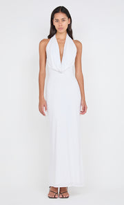 NESSIE COWL NECK MAXI DRESS - WHITE