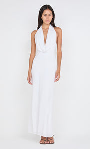 NESSIE COWL NECK MAXI DRESS - WHITE