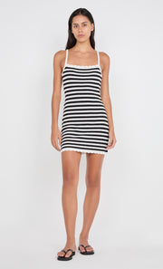 LEXI MINI DRESS - BLACK/WHITE STRIPE