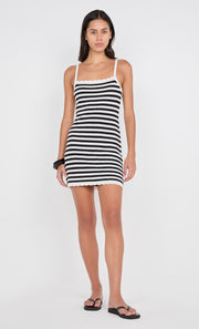 LEXI MINI DRESS - BLACK/WHITE STRIPE