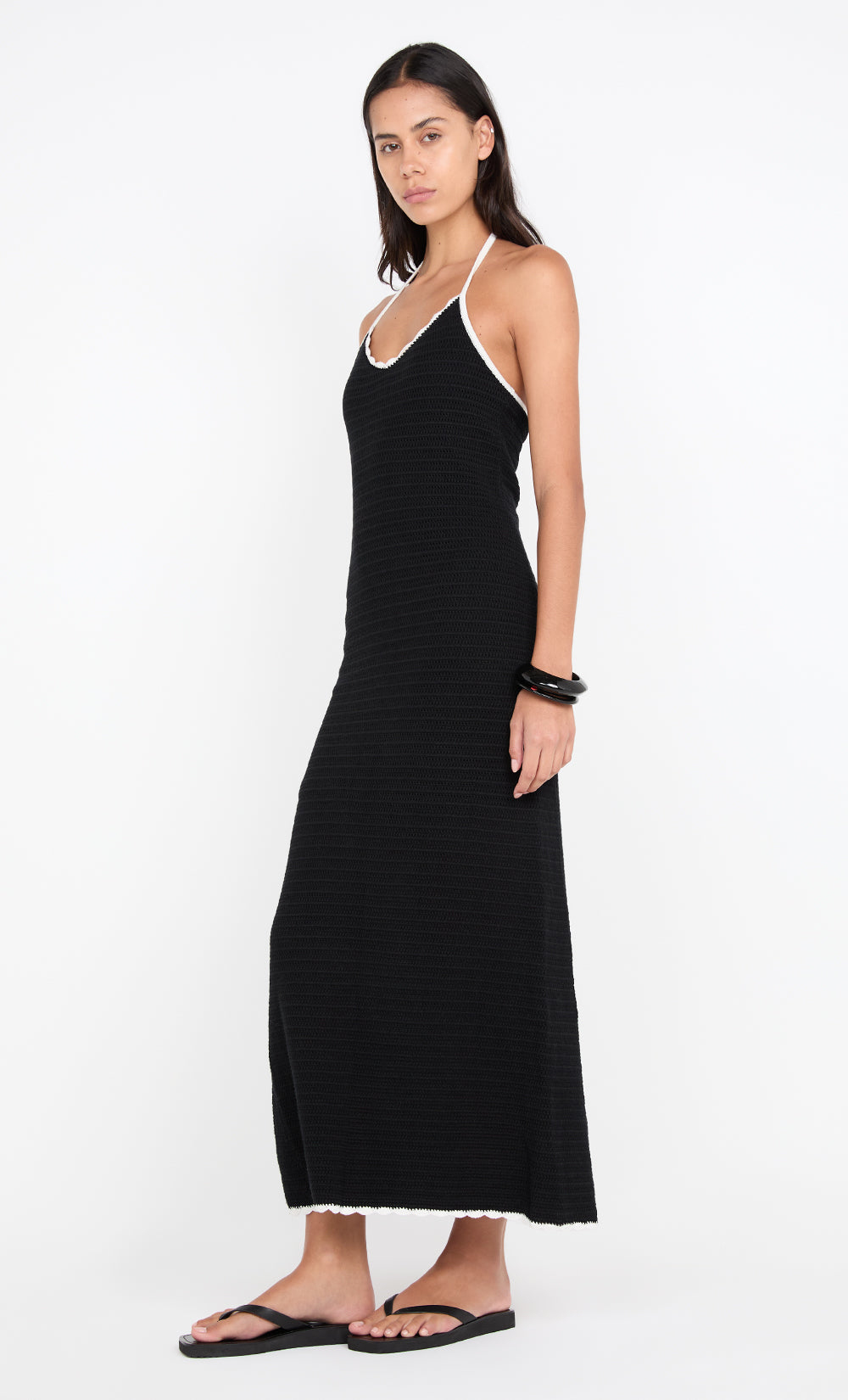 RAVYN HALTER MAXI DRESS - BLACK/WHITE