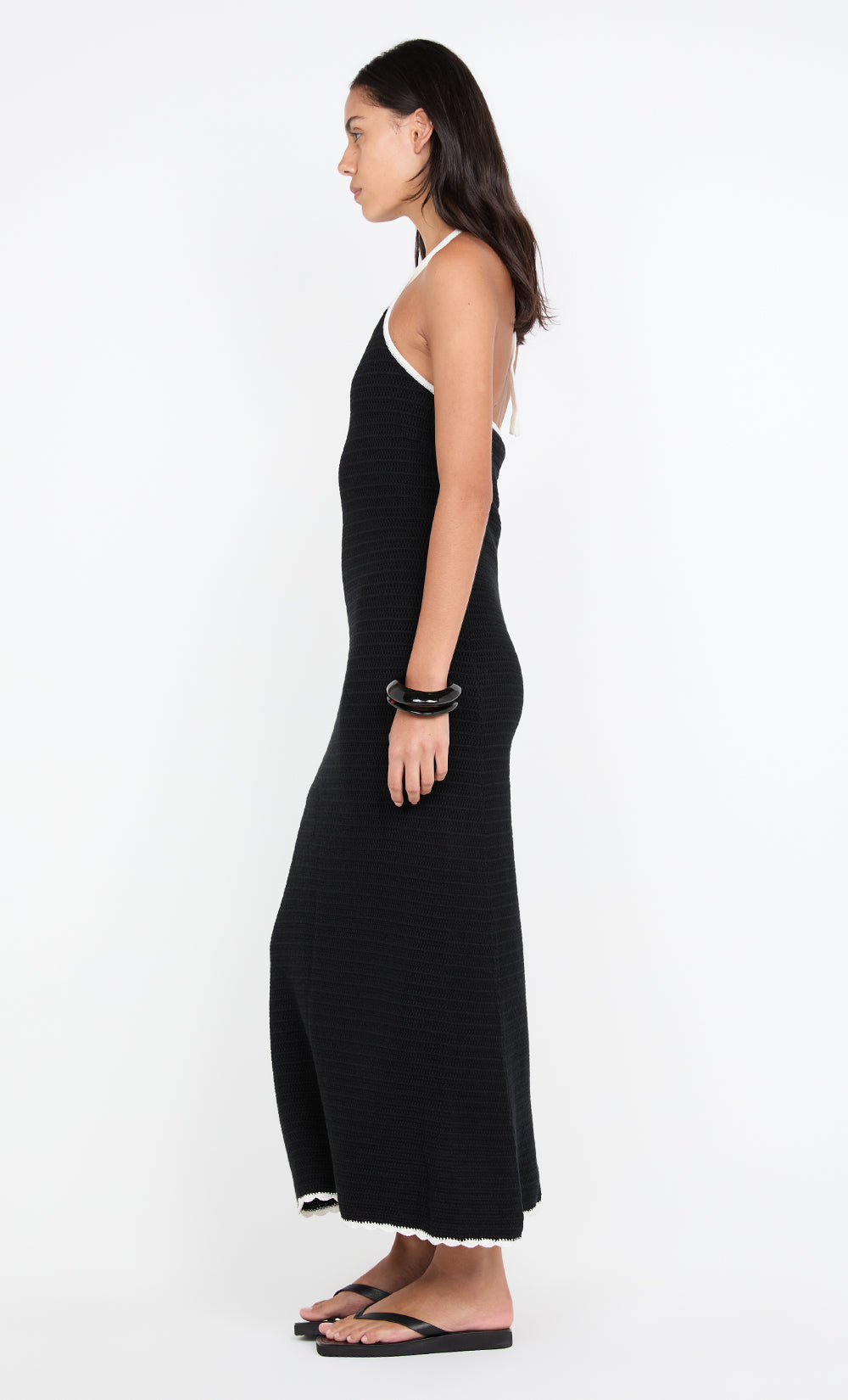 RAVYN HALTER MAXI DRESS - BLACK/WHITE