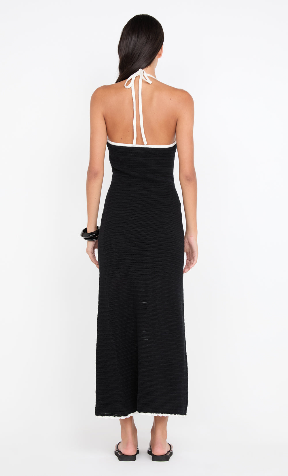 RAVYN HALTER MAXI DRESS - BLACK/WHITE