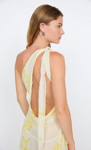 COLMAR ASYM MINI DRESS - LEMON FLORAL