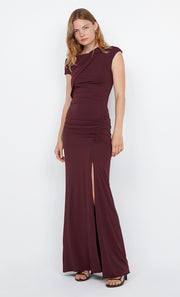 SONNIE ASYM MAXI DRESS - PLUM