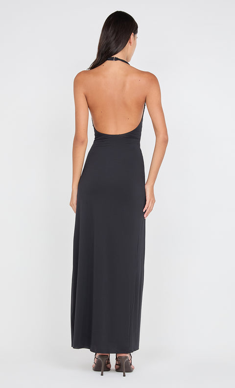 TILLIE DRAPE MAXI DRESS - BLACK