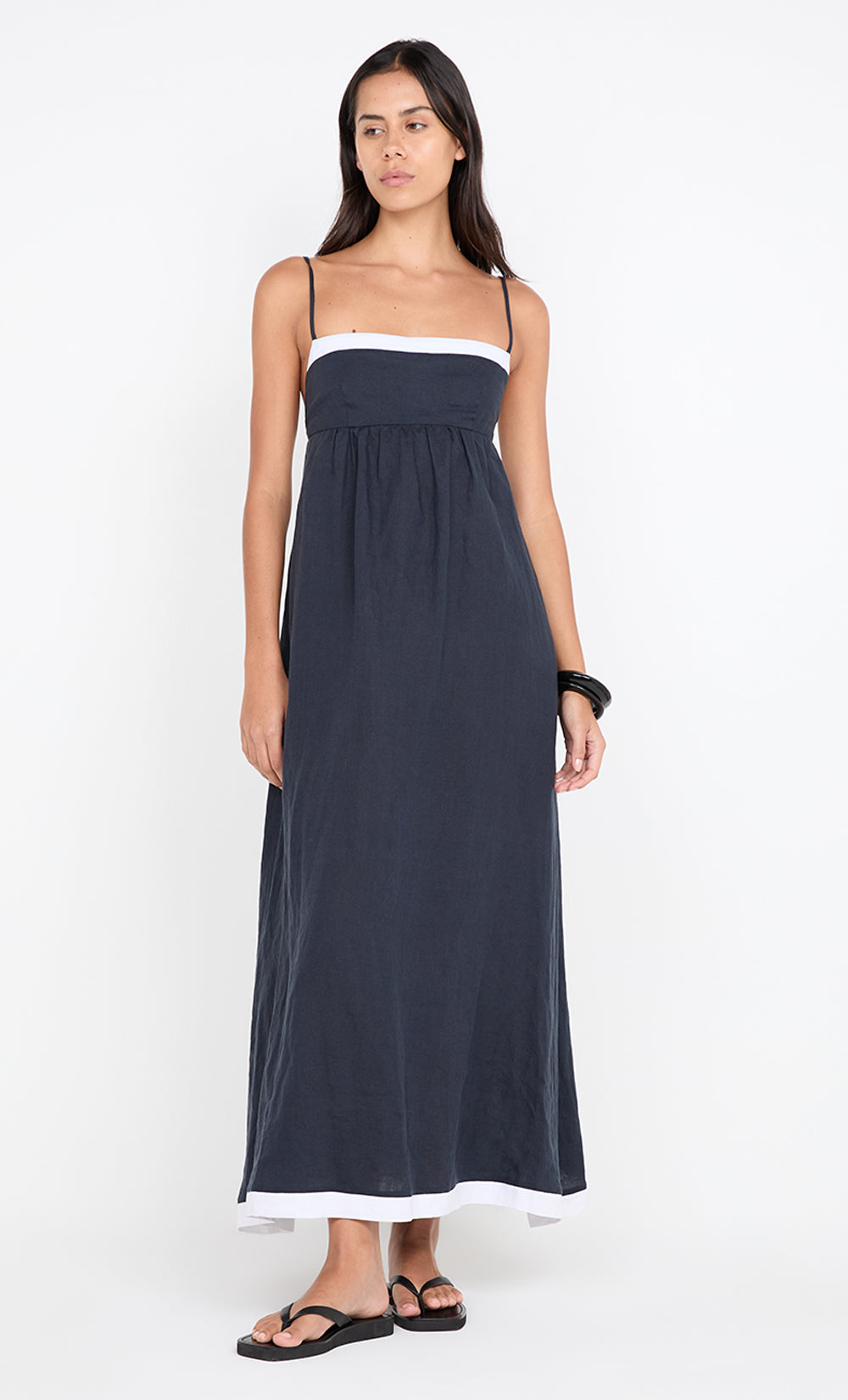 ELYCE MAXI DRESS - INK/WHITE