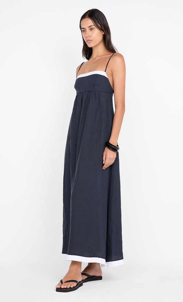 ELYCE MAXI DRESS - INK/WHITE