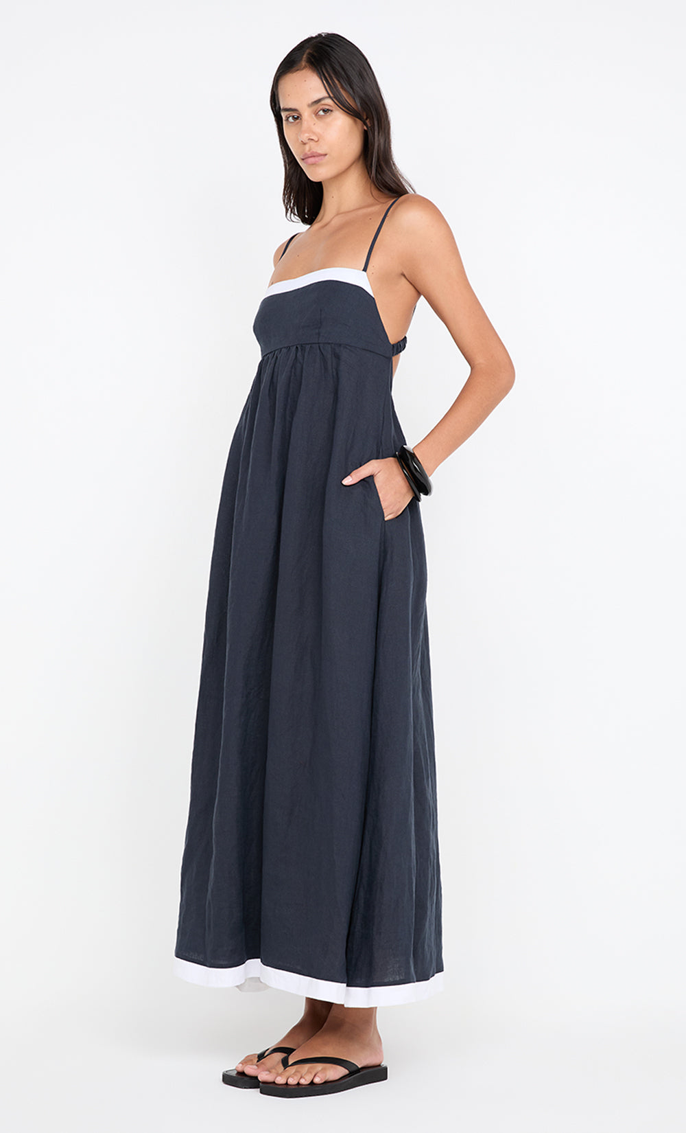 ELYCE MAXI DRESS - INK/WHITE