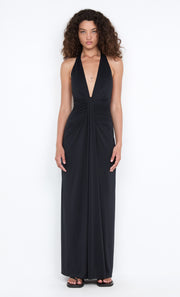 TILLIE DRAPE MAXI DRESS - BLACK