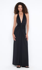 TILLIE DRAPE MAXI DRESS - BLACK