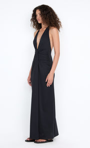 TILLIE DRAPE MAXI DRESS - BLACK