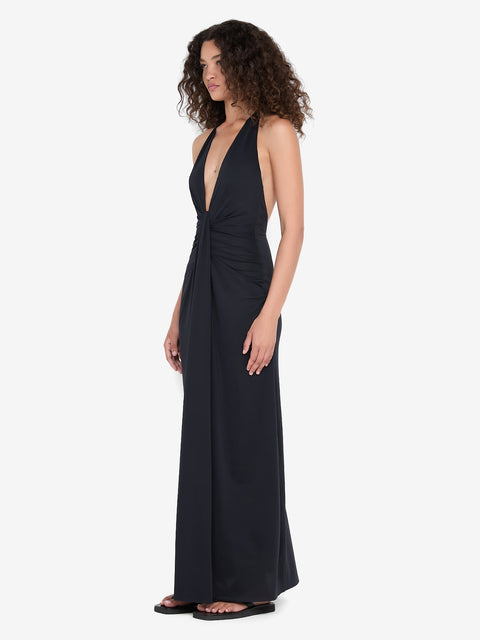 TILLIE DRAPE MAXI DRESS - BLACK