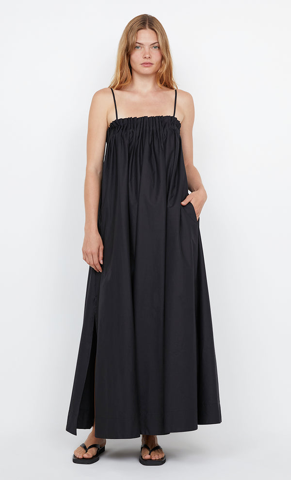 ALUCA PINTUCK MAXI DRESS - BLACK