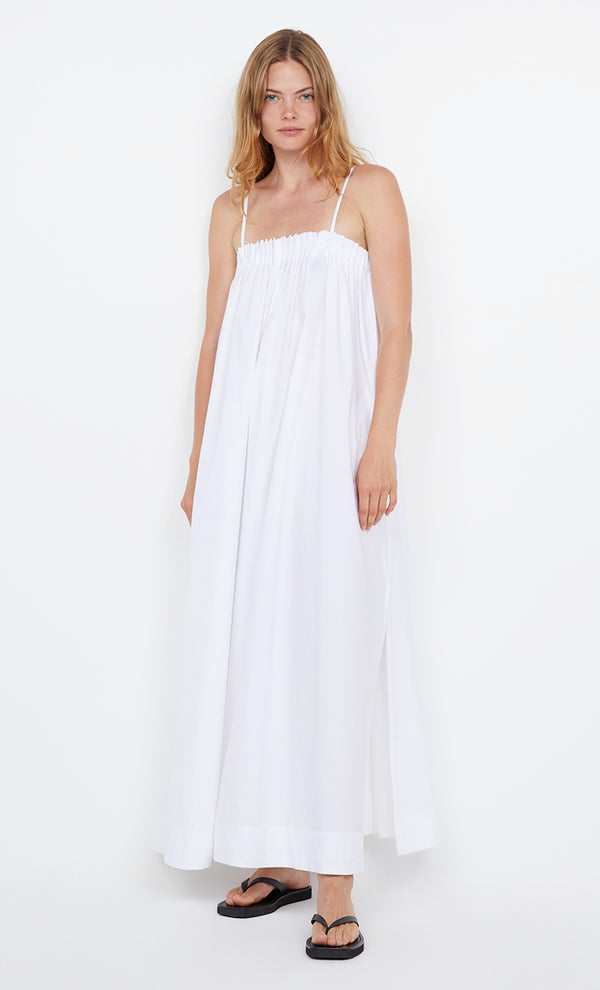 ALUCA PINTUCK MAXI DRESS - WHITE