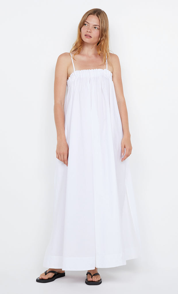 ALUCA PINTUCK MAXI DRESS - WHITE