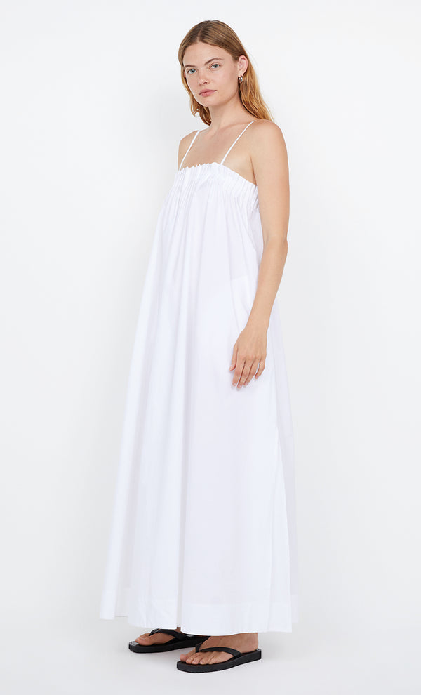 ALUCA PINTUCK MAXI DRESS - WHITE