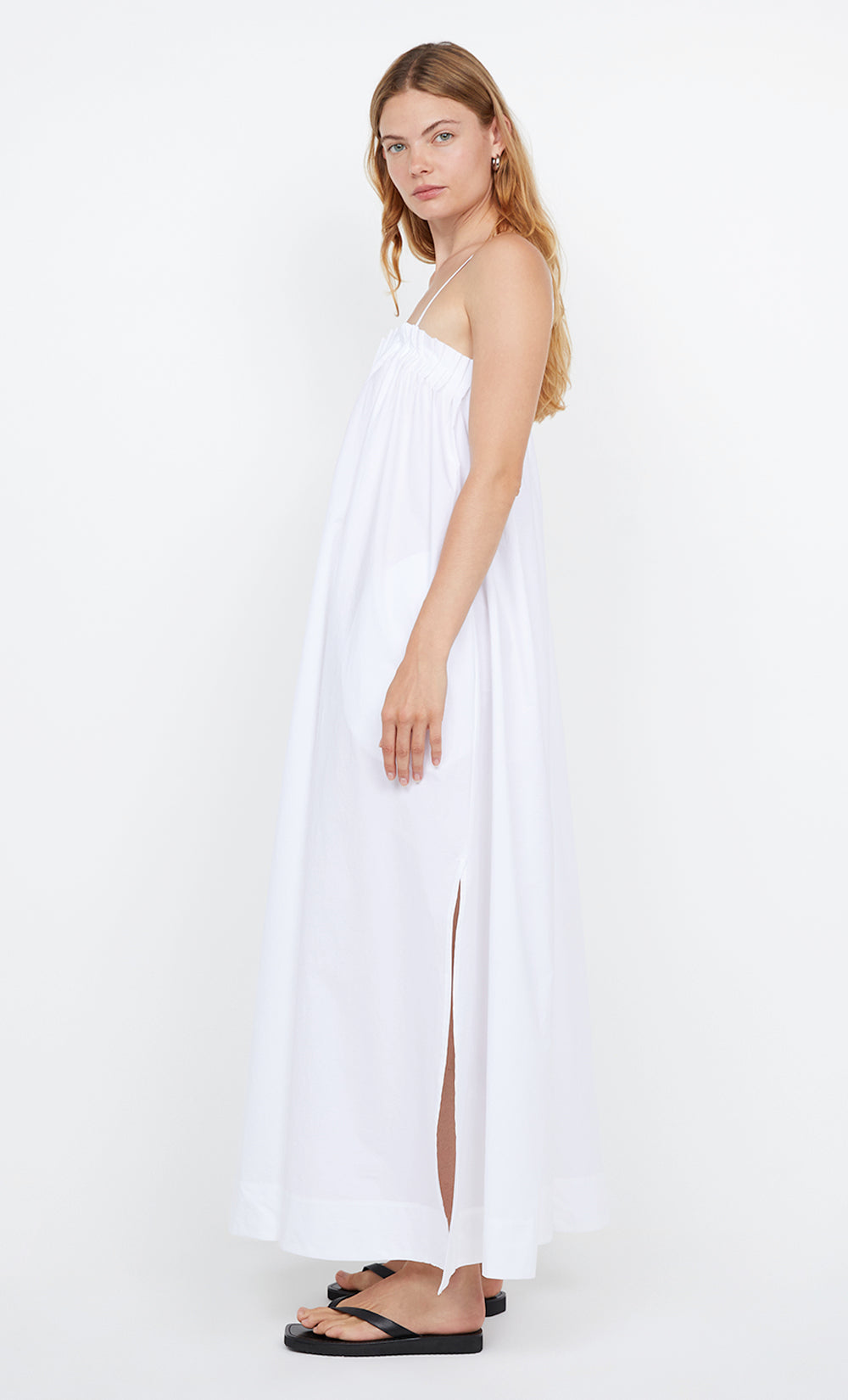 ALUCA PINTUCK MAXI DRESS - WHITE