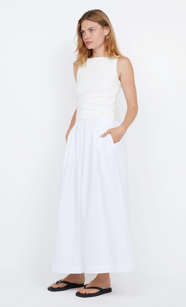 FREYA BOAT NECK DRESS - IVORY