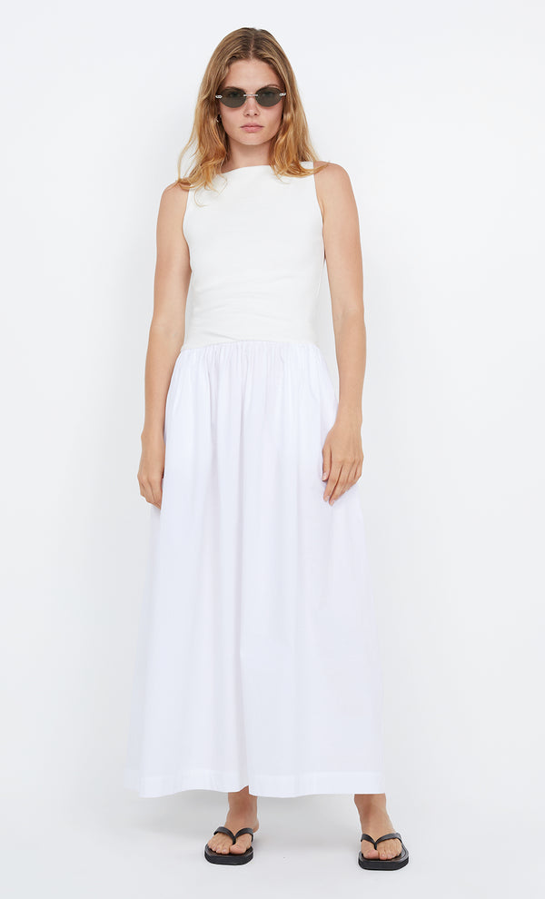 FREYA BOAT NECK DRESS - IVORY