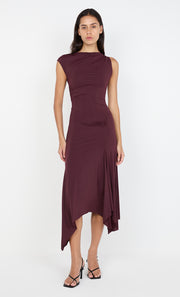 NARA ASYM MIDI DRESS - PLUM
