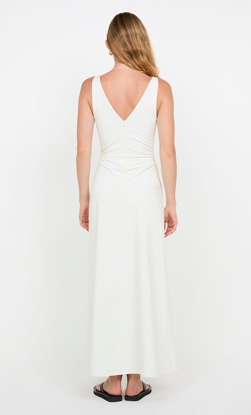 ABIGAIL TUCK MAXI DRESS - WHITE