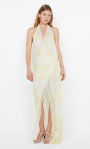 COLMAR WRAP MAXI DRESS - LEMON FLORAL