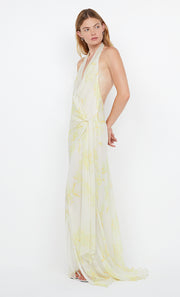COLMAR WRAP MAXI DRESS - LEMON FLORAL