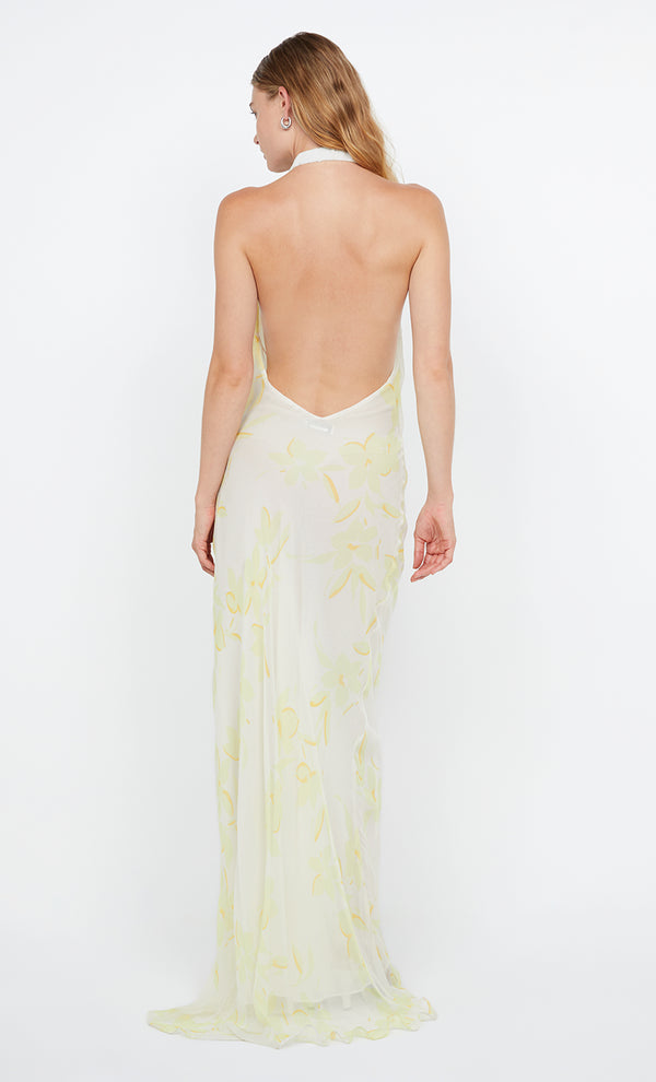 COLMAR WRAP MAXI DRESS - LEMON FLORAL