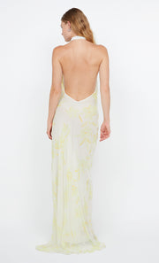 COLMAR WRAP MAXI DRESS - LEMON FLORAL