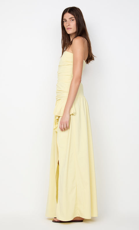 DANTE STRAPLESS MAXI DRESS - ICE YELLOW