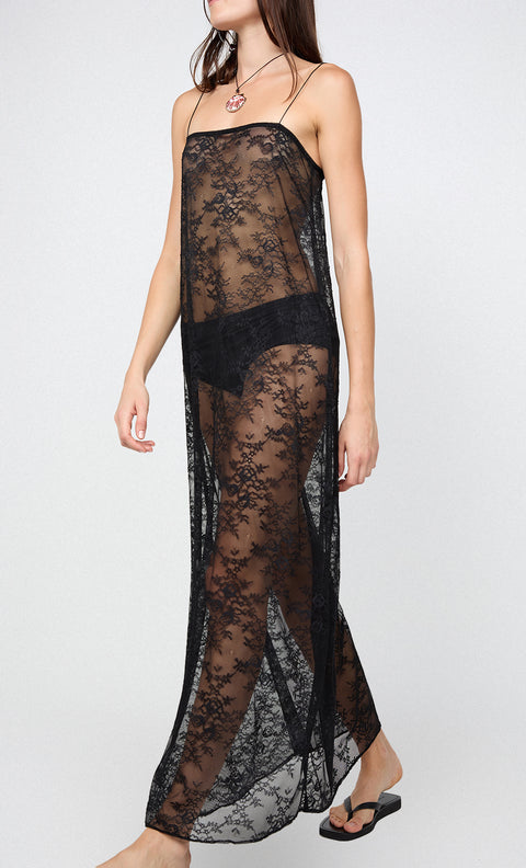 AUDREY SLIP MAXI DRESS - BLACK