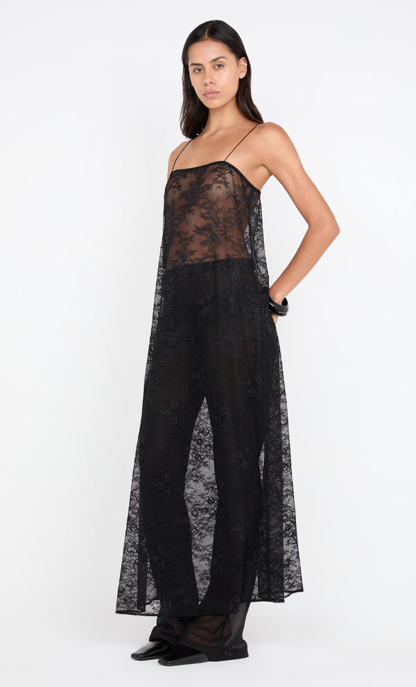 AUDREY SLIP MAXI DRESS - BLACK