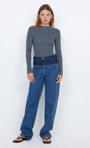JONI LONG SLEEVE TOP - GREY