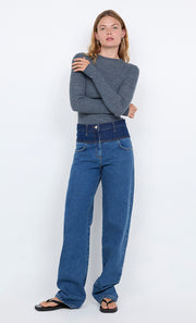 JONI LONG SLEEVE TOP - GREY