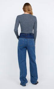 JONI LONG SLEEVE TOP - GREY